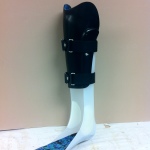 Black ankle foot orthosis with patterned foot plate